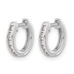 14k White Gold Diamond Hinged Hoop Earrings - Image 2