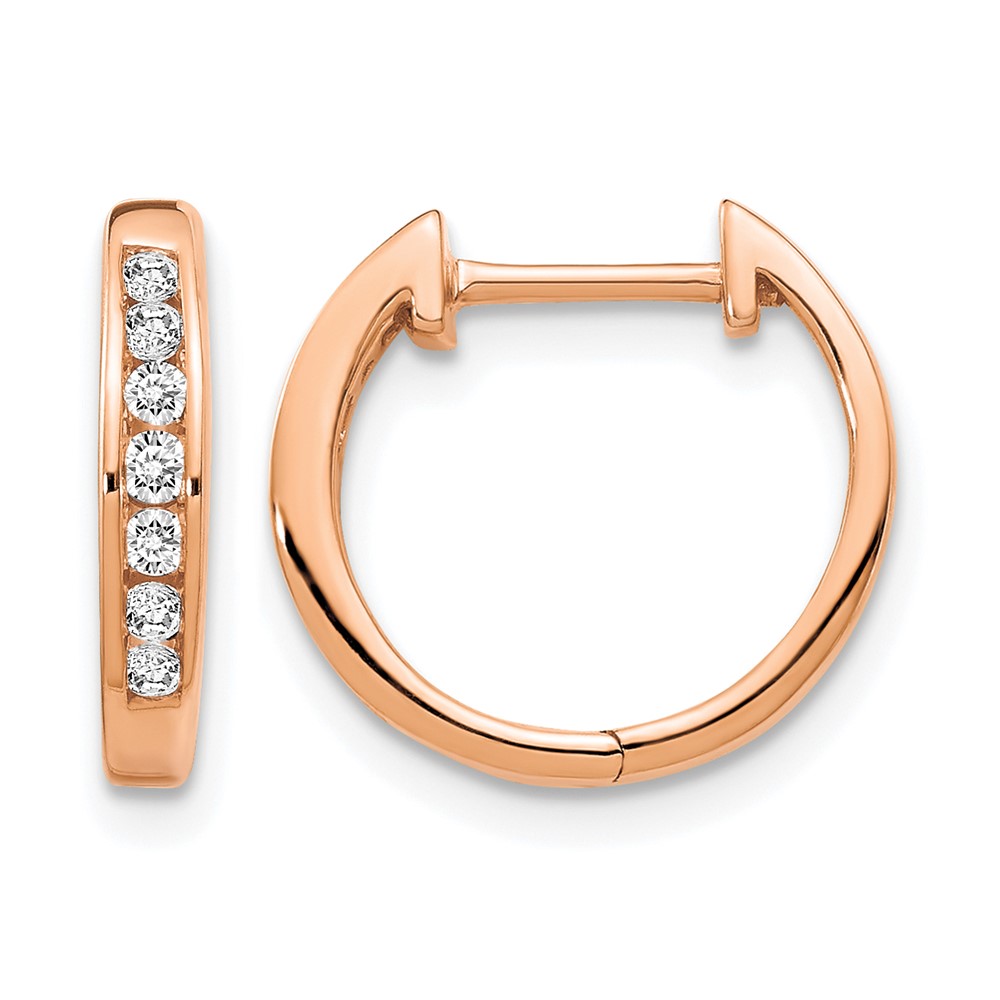 EM5347-020-1RA.jpg 10k Rose Gold Polished Diamond Hinged Hoop Earrings - Image 1
