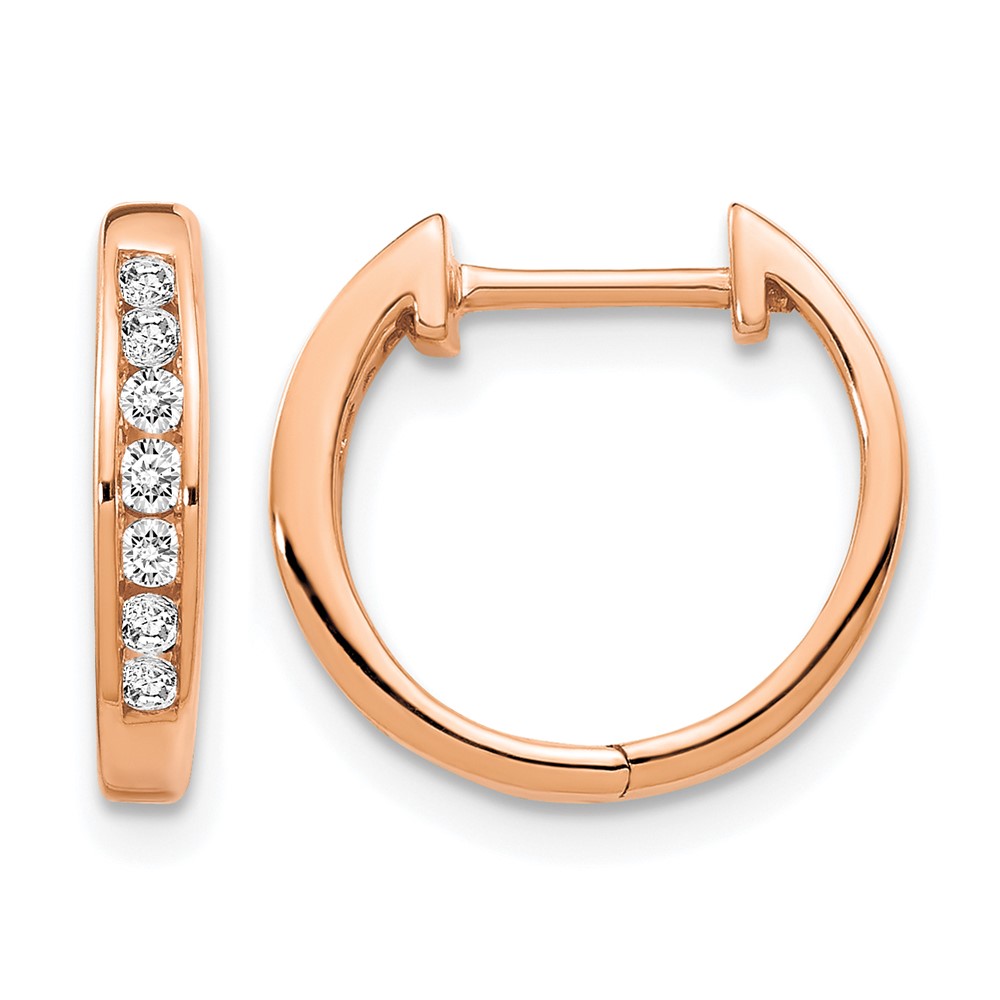 EM5347-020-RA.jpg 14k Rose Gold Polished Diamond Hinged Hoop Earrings - Image 1