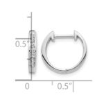 14k White Gold Diamond Hinged Hoop Earrings - Image 4