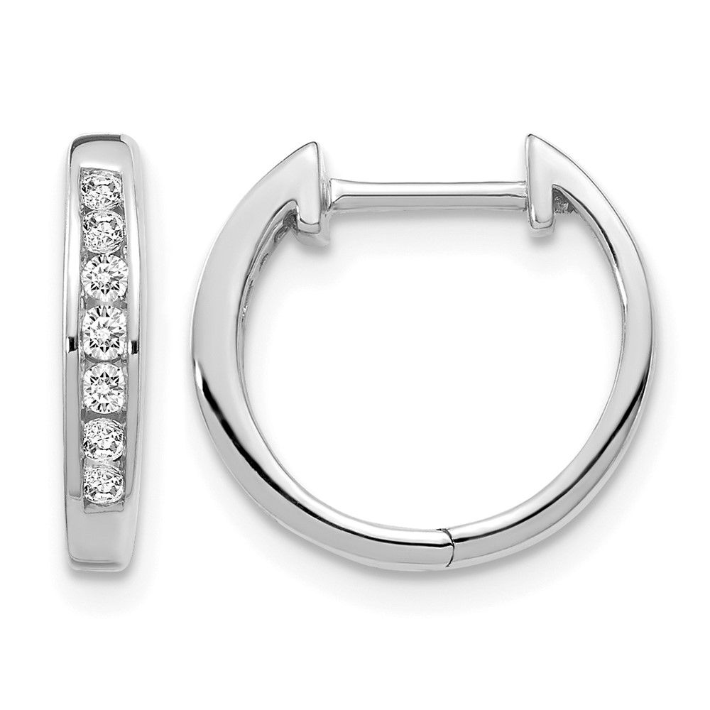 EM5347-020-WA.jpg 14k White Gold Diamond Hinged Hoop Earrings - Image 1