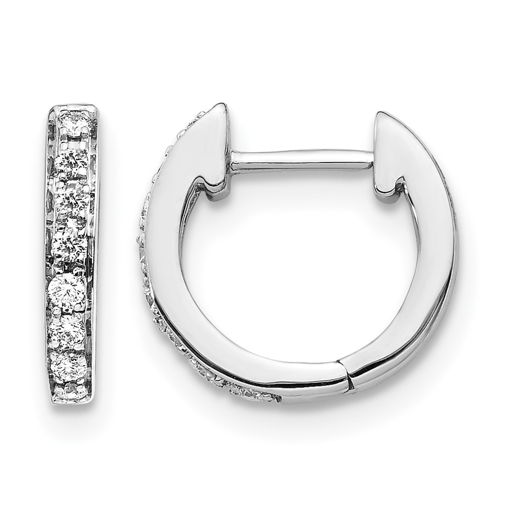 EM5348-016-WA.jpg 14k White Gold Diamond Hinged Hoop Earrings - Image 1