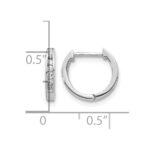 14k White Gold Polished Diamond Hinged Hoop Earrings - Image 4