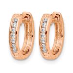10k Rose Gold Diamond Hinged Hoop Earrings - Image 2