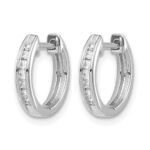 10k White Gold Diamond Hinged Hoop Earrings - Image 2