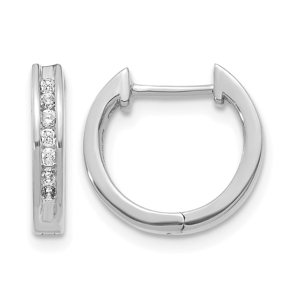 EM5351-020-WA.jpg 14k White Gold Diamond Hinged Hoop Earrings - Image 1