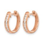 14k Rose Gold 1/4 carat Lab Grown Diamond VS/SI+ G+ Complete Hinged Hoop Earrings - Image 2