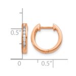 14k Rose Gold Diamond Hinged Hoop Earrings - Image 4