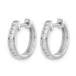 14k White Gold 1/4 carat Lab Grown Diamond VS/SI+ G+ Complete Hinged Hoop Earrings - Image 2