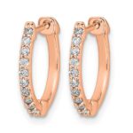 14k Rose Gold Diamond Hinged Hoop Earrings - Image 2