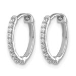14k White Gold Diamond Hoop Earrings - Image 2