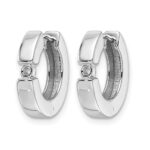 14k White Gold 2-2.7mm Round Hinged Hoop Earrings Mountings - Image 2