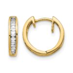 10k Baguette Diamond Hinged Hoop Earrings