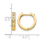 14k Round/Baguette Diamond Hinged Hoop Earrings - Image 4