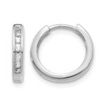 10k White Gold Diamond Hinged Hoop Earrings