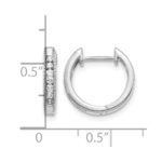 14k White Gold Diamond Hinged Hoop Earrings - Image 4