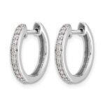 14k White Gold Diamond Complete Hinged Hoop Earrings - Image 2