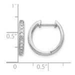 14k White Gold Diamond Complete Hinged Hoop Earrings - Image 4