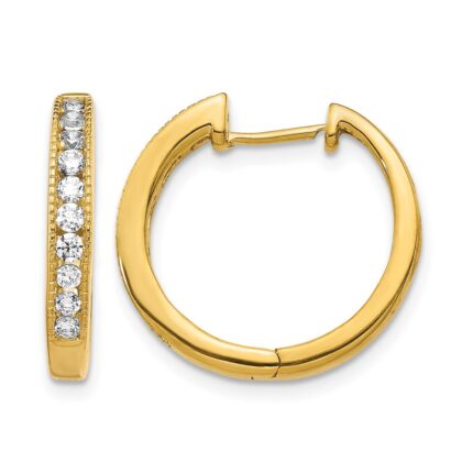 10k Diamond Hinged Hoop Earrings