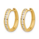 10k Diamond Hinged Hoop Earrings - Image 2