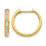14k Diamond Hinged Hoop Earrings