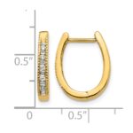 10k Diamond Oval Hinged Hoop Earrings - Image 4