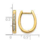 14k Diamond Oval Hinged Hoop Earrings - Image 4