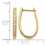 10k Diamond Oval Hinged Hoop Earrings - Image 4