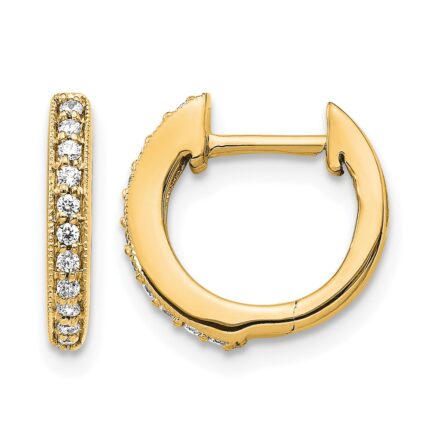 10k Diamond Hinged Hoop Earrings