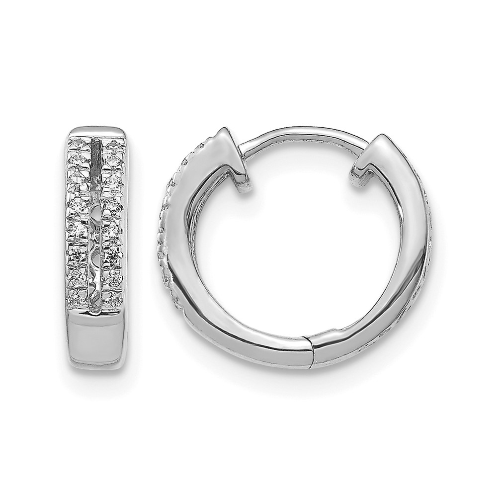 EM5375-010-1WA.jpg 10k White Gold Diamond Hinged Round Hoop Earrings - Image 1