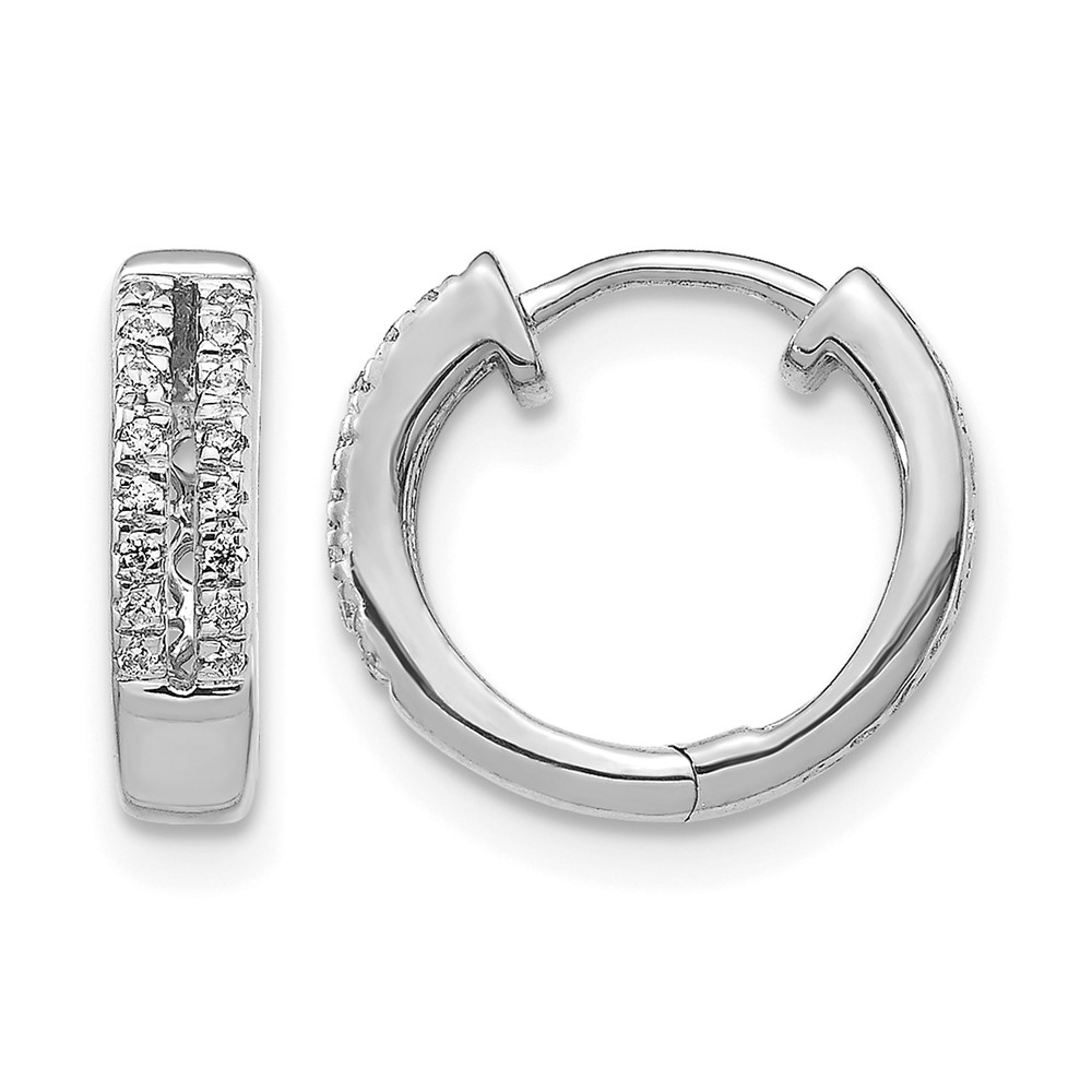 EM5375-010-WA.jpg 14k White Gold Diamond Hinged Round Hoop Earrings - Image 1