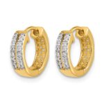 14k Diamond Hinged Round Hoop Earrings - Image 2