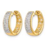 14k Diamond Hinged Hoop Earrings - Image 2
