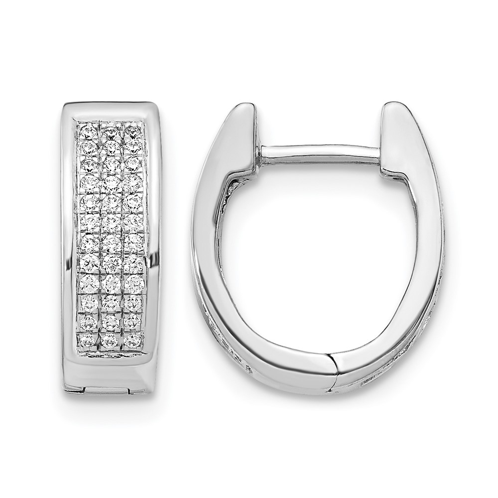 EM5378-025-WA.jpg 14k White Gold Diamond Small Hinged Oval Hoop Earrings - Image 1