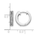 14k White Gold Diamond Hinged Round Hoop Earrings - Image 4