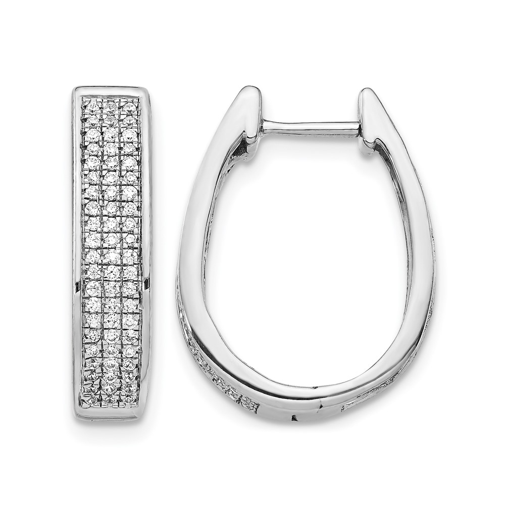 EM5383-040-WA.jpg 14k White Gold Diamond Large Hinged Oval Hoop Earrings - Image 1