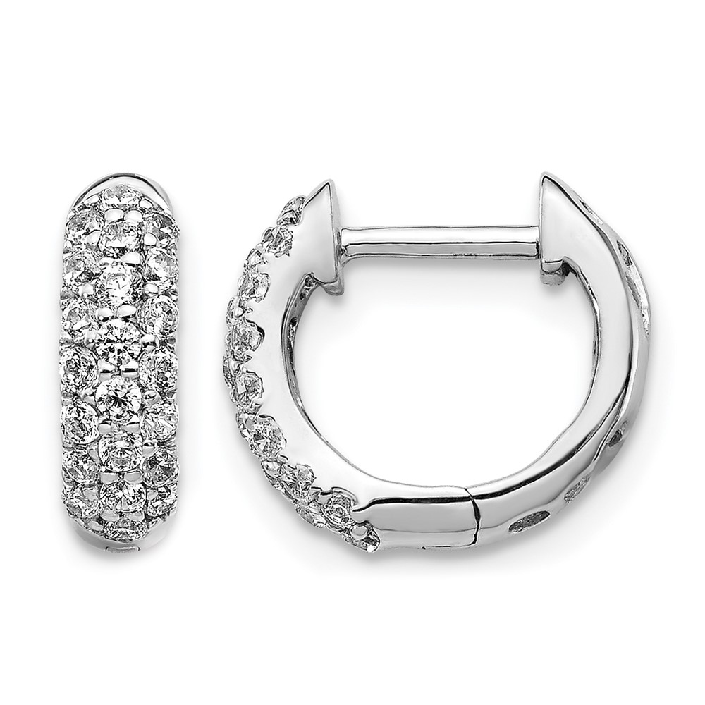 EM5386-050-1WA.jpg 10k White Gold Diamond Hinged Hoop Earrings - Image 1