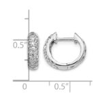 10k White Gold Diamond Hinged Hoop Earrings - Image 4