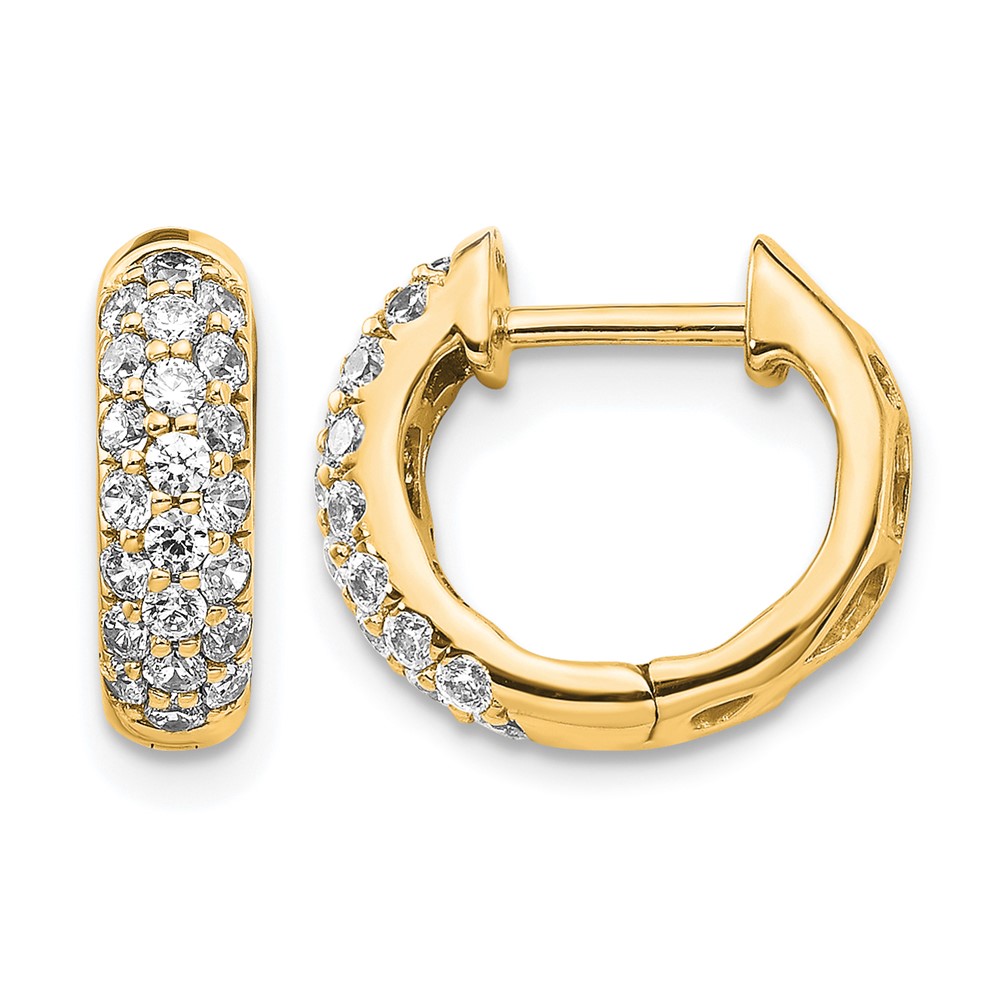EM5386-062-YA.jpg 14k Yellow Gold Diamond Hinged Hoop Earrings - Image 1