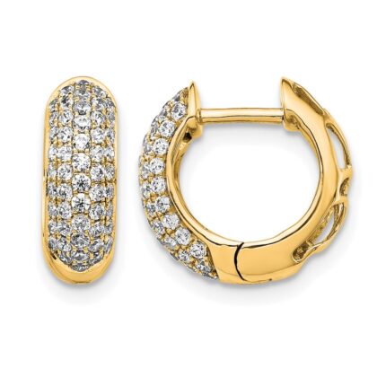 10k Diamond Hinged Hoop Earrings