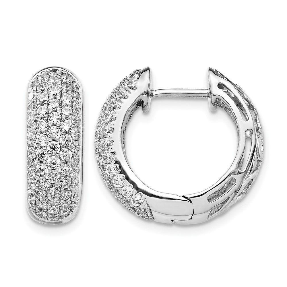 EM5393-175-WA.jpg 14k White Gold Diamond Hinged Hoop Earrings - Image 1