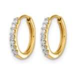 10k Diamond Hinged Hoop Earrings - Image 2