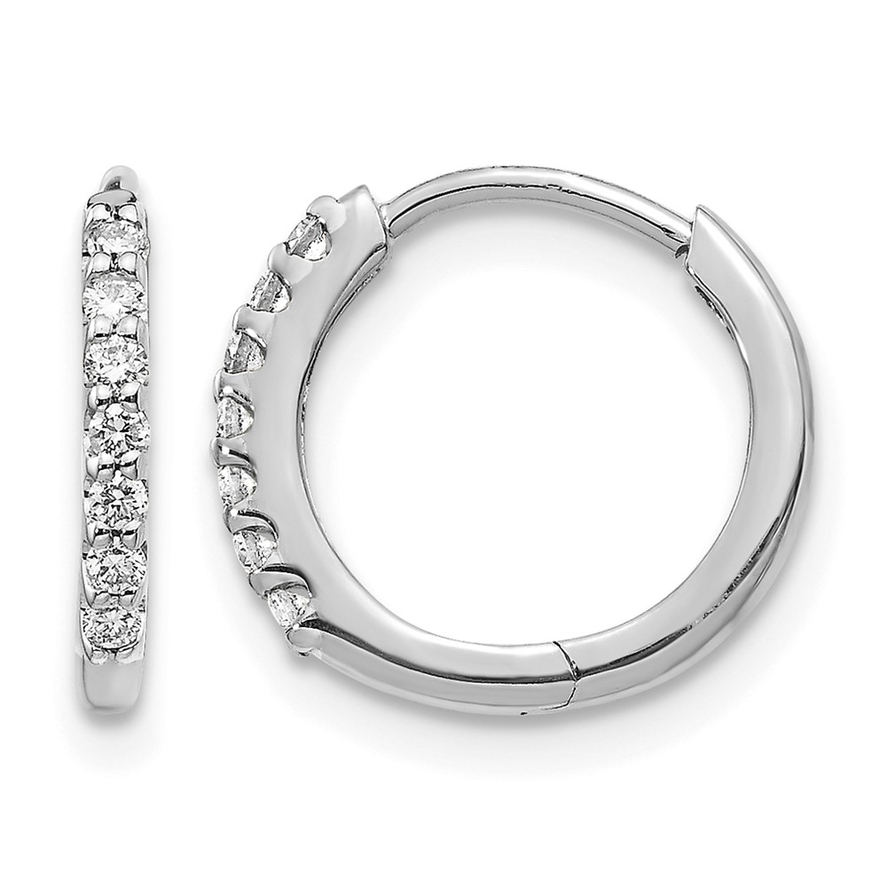 EM5394-016-WA.jpg 14k White Gold Diamond Hinged Hoop Earrings - Image 1