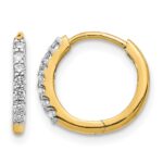 14k Diamond Hinged Hoop Earrings