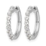 14k White Gold 1/3 carat Lab Grown Diamond VS/SI+ G+ Complete Hinged Hoop Earrings - Image 2