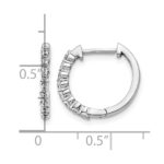 14k White Gold 1/3 carat Lab Grown Diamond VS/SI+ G+ Complete Hinged Hoop Earrings - Image 4