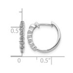 14k White Gold Diamond Hinged Hoop Earrings - Image 4