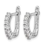 14k White Gold Fancy Hinged Diamond Earrings - Image 2