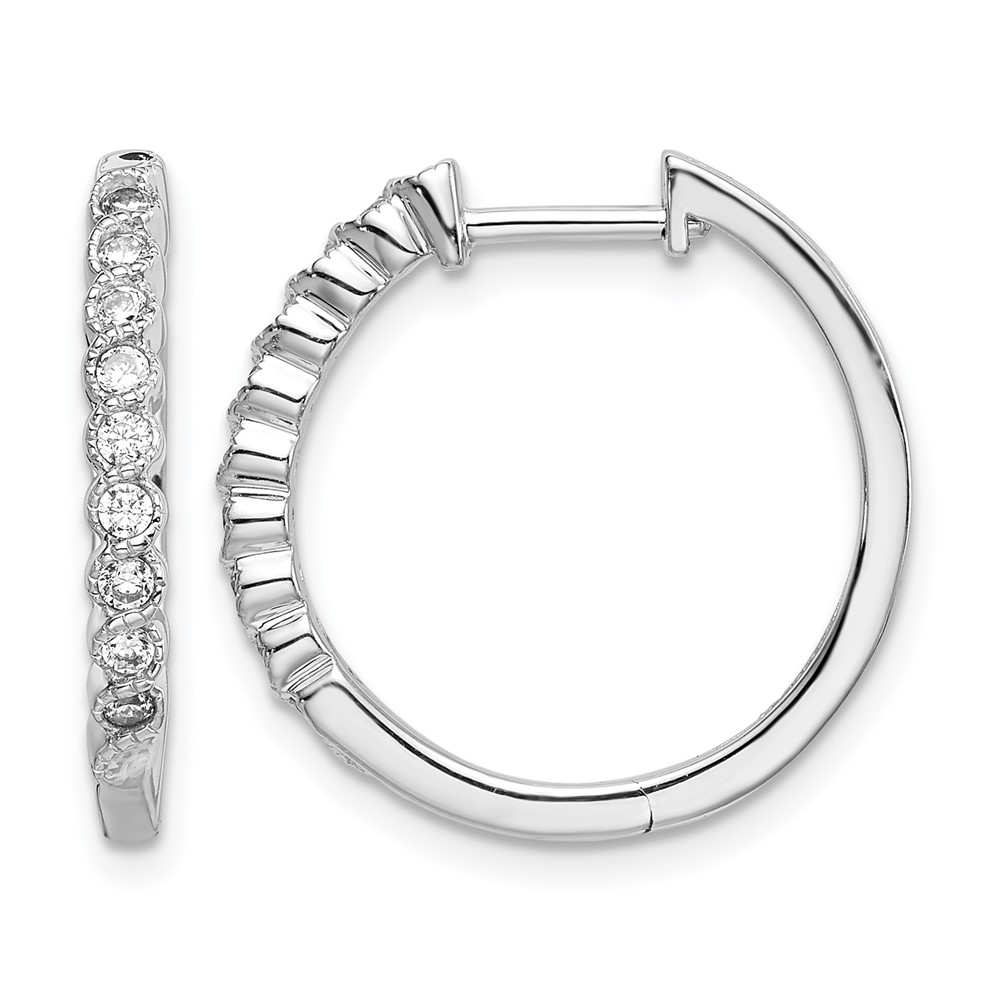 EM5401-025-WA.jpg 14k White Gold Polished Diamond Hinged Hoop Earrings - Image 1