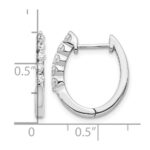 14k White Gold Diamond Hinged Hoop Earrings - Image 2